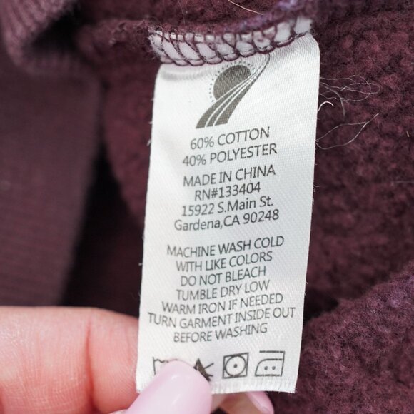 Fundamental‎ Coast Maroon 1/4 Zip Hoodie Size M Cozy Cotton Blend Pullover - Picture 9 of 9